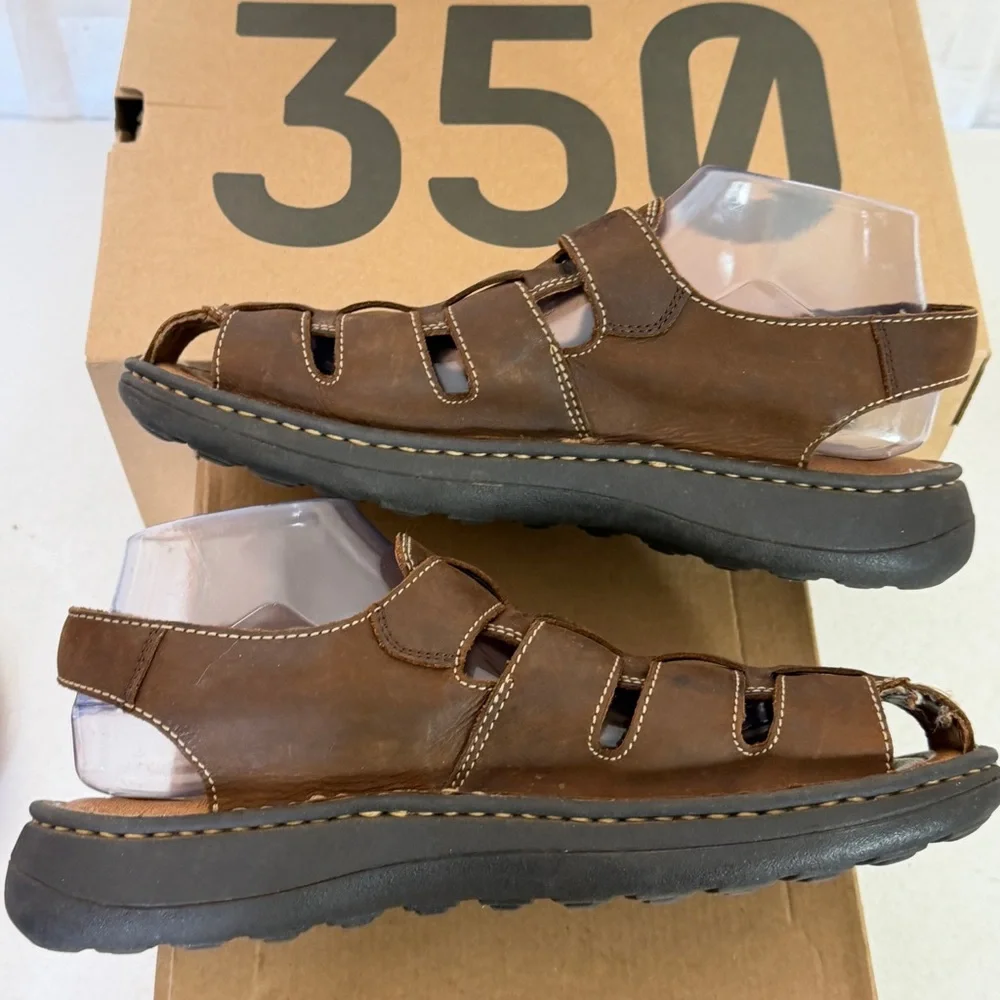 Born Mens Fisherman Sandals Size 10 M Brown Leather‎ GUC! (Bin B8)